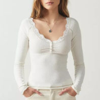 Cintino da donna a manica lunga con rifiniture in pizzo XL camicia in tessuto di cotone con motivo a lettere di animali stile da donna - Product Image 3