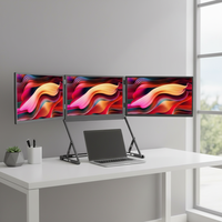 Moniteur portable Quadcreate 15,6 pouces IPS Type C pour les voyages d'affaires, support réglable, résolution FHD, moniteur triple écran
