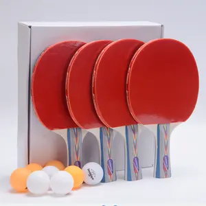 Table Tennis Factory Custom Provided Ping Pong Paddles Set 4 Paddles 8 Table Tennis Balls Storage Bag Table Tennis Racket Set For In/outdoor