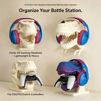 Support pour casque et manette de jeu en forme de T-Rex imprimé en 3D pour PS4 PS5 Switch, organisateur décoratif de bureau ou mural