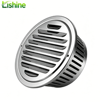 Grille de ventilation murale moderne ronde en acier inoxydable 201 304 avec conduits plats