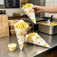Support jetable en papier pour cornets à crêpes, anti-graisse, qualité alimentaire, pour frites et emballages de plats à emporter