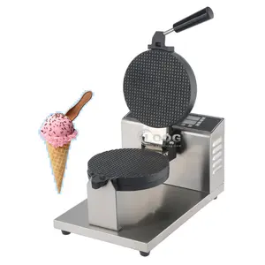 Venta caliente comercial Waffle Cone Maker Digital Ice Cream Waffle Cone Machine con placas extraíbles