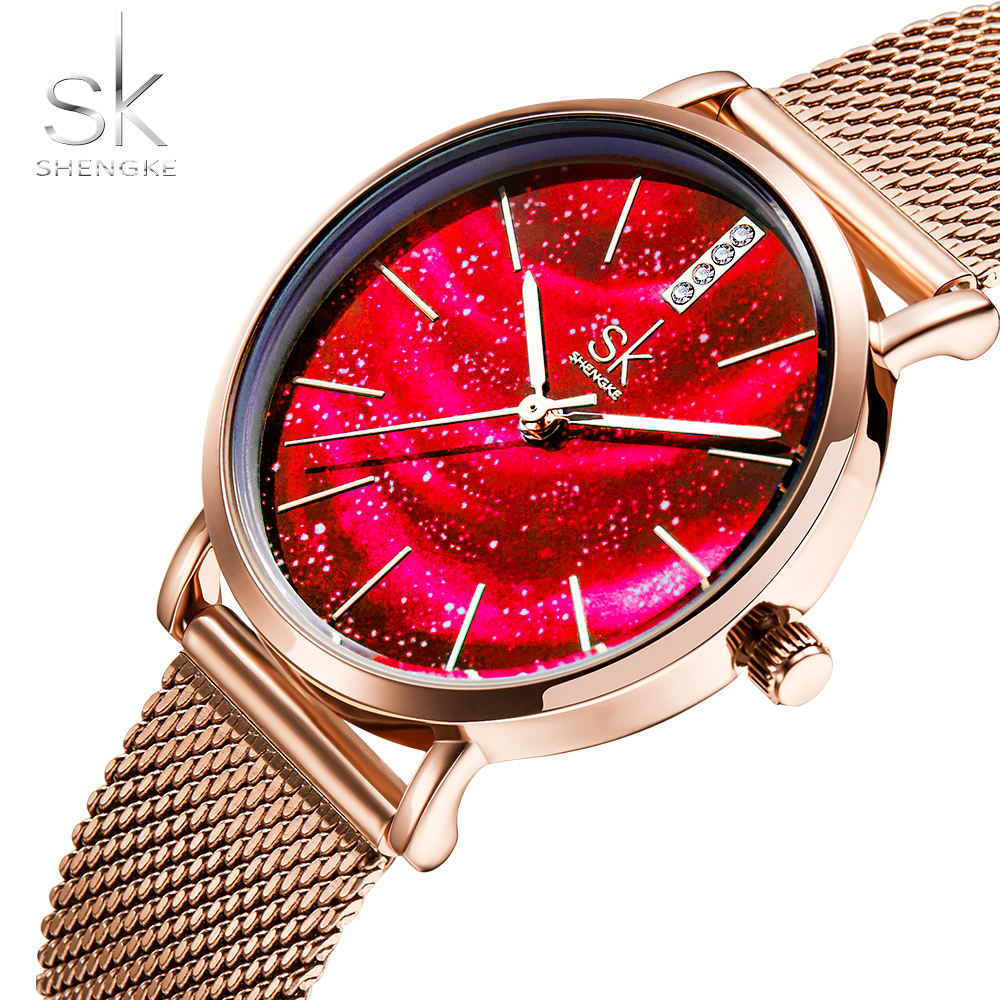 Waterproof Starry Sky Design Women's Quartz Watch SHENGKE
