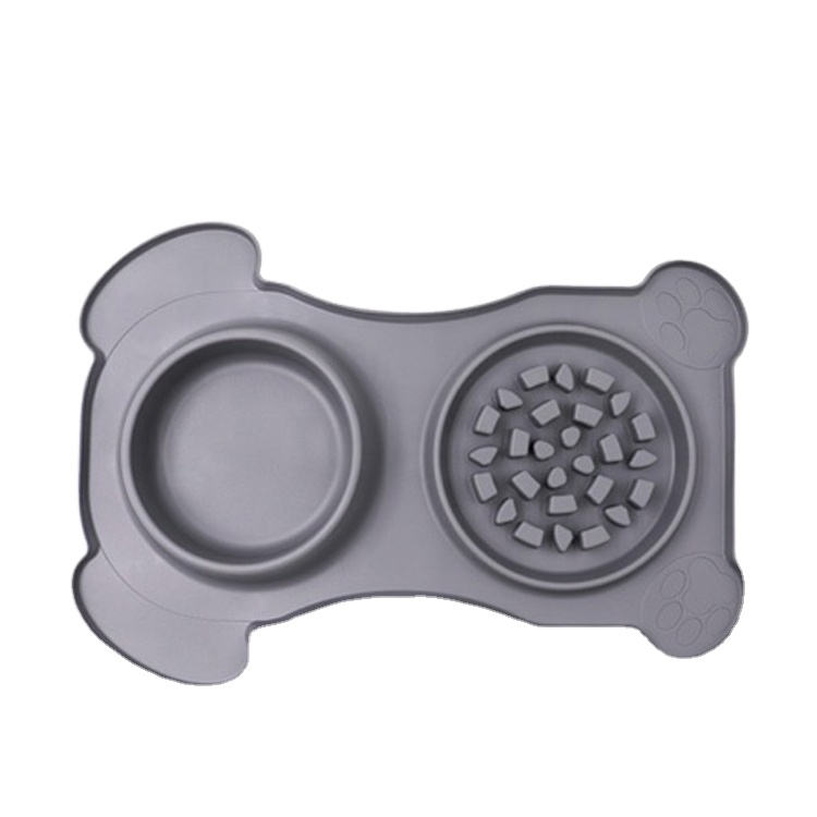 Dog Bowl Slow Feeder Pet Bowl Eco-Friendly Non-Toxic Silicone Pet Bowl Non-Skid Silicone Mat for Dogs Cats and Pets