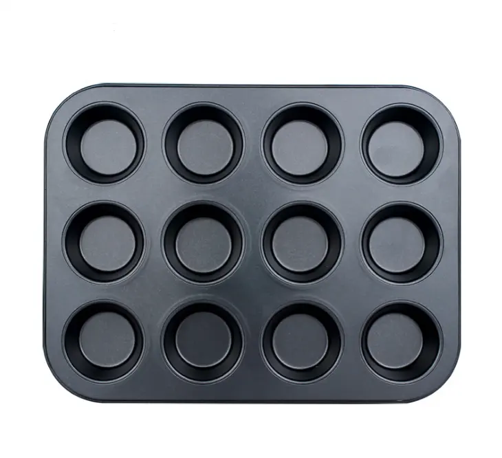 Toptan 12 boşluk kek kalıbı tepsi yapışmaz DIY Cupcake Pan pişirme araçları BPA ücretsiz ve Moldwasher güvenli