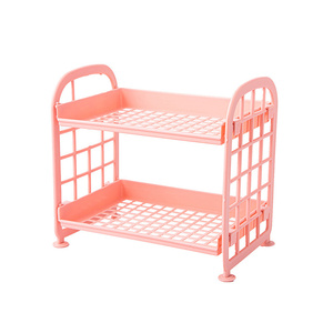 Home storage & organization plastic folding storage rack shelf Double fold storage rack holders for sundries