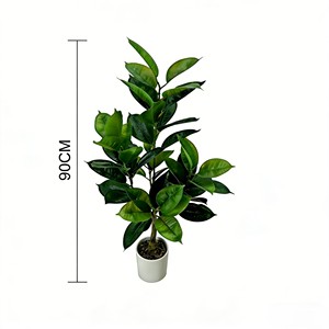 Bonsaï Arbre Caoutchouc Artificiel pour Décoration Intérieure, Plante Artificielle, Feuilles Simulées - Product Image 2