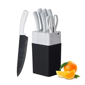 Coltello da cucina in acciaio inossidabile da 7 pezzi all'ingrosso Se Set di coltelli da cucina antiaderenti Set di coltelli