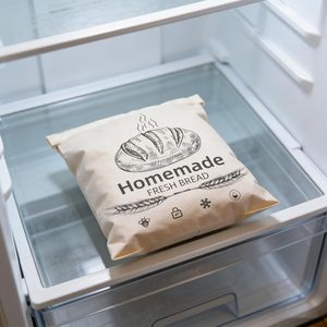 Sac en tissu pour le stockage des aliments, réutilisable, en lin biologique, avec cire d'abeille, pour le pain fait maison à la levure naturelle - Product Image 2