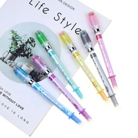Stylo gel multifonctionnel BECOL en forme de seringue, double tête, surligneur à rouleau pour contours et lignes