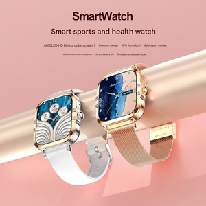 Montre intelligente HK82 écran carré AMOLED femme NFC rappel surveillance du sommeil écran tactile intelligent portable - Product Image 1