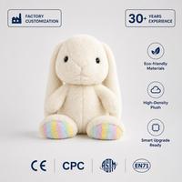 Jouets en peluche de lapin blanc doux haute densité, fabrication OEM, certifiés EN71 ASTM, jouet doux pour la décoration de la chambre d'enfant