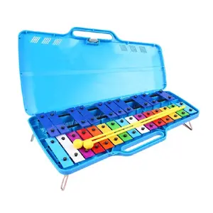 Education Hot Selling Rainbow25-lames Colorful Metallophone Glockenspiel Percussion Musical Instruments For Baby