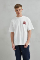 T-shirt unisexe oversize en jersey 100% coton, manches courtes, col rond, avec motif imprimé, respirant, Imperio 320g