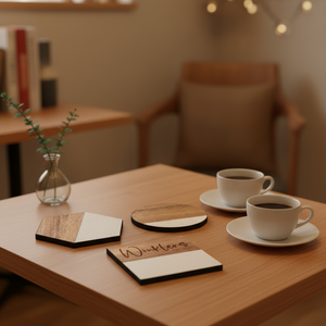 Posavasos <span class=keywords><strong>de</strong></span> Madera <span class=keywords><strong>de</strong></span> Acacia <span class=keywords><strong>de</strong></span> Diseño Único, Hexagonales, Redondos, Cuadrados, Personalizados, <span class=keywords><strong>de</strong></span> Madera y Mármol para el Hogar - Product Image 4