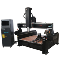 Wastafel Mini Teknologi Baru 3.0/4.5/5.5 Kw Spindel 4 Poros Hitam Cnc Mesin Penggilingan Ukir Pemotong 1212 Router Cnc Kayu