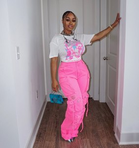 2025 nuova collezione autunnale da <span class=keywords><strong>donna</strong></span> pantaloni <span class=keywords><strong>Cargo</strong></span> Multi-tasche Jeans <span class=keywords><strong>larghi</strong></span> a gamba dritta traspirante in Denim aderente aderente 2XL - Product Image 5