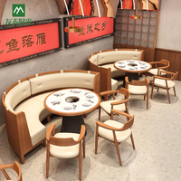 Chinesischer Stil Sitzgruppe aus Massivholz Mehrsitzer-Esszimmermöbel-Set für Hot Pot und Teestuben - Langlebig