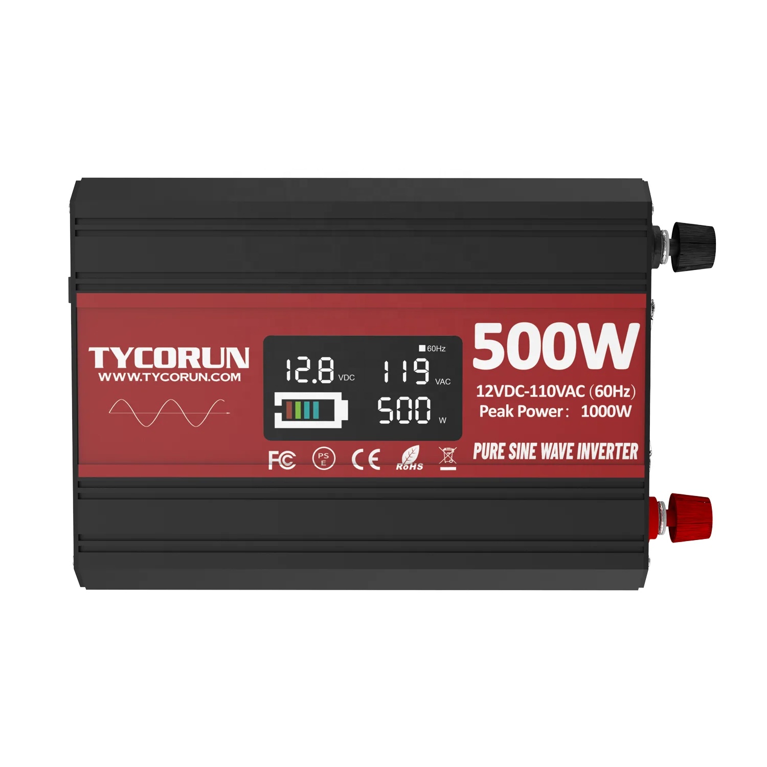 Tycorun 500w saf sinüs dalgası güç inverteri 12v dc ev için 110v 120v ac