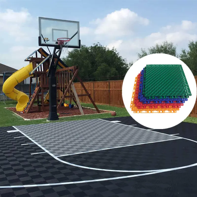 Extremely durable pickleball court PP flooring portable anti-slip tiles basketball sport courts modular plastic floor mat