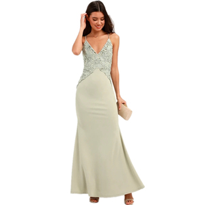 Robes de <span class=keywords><strong>Demoiselle</strong></span> D'honneur <span class=keywords><strong>en</strong></span> <span class=keywords><strong>dentelle</strong></span> Dos Nu Col V maxi sirène fête robe de soirée de mariage - Product Image 1