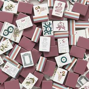 Jeu de Mahjong de Luxe Row Co Line, 160 Pièces, en Acrylique, Motif Bois Riche Marron, Vert Forêt, pour Jeu d'Intérieur - Product Image 2