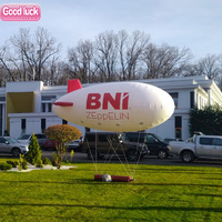 Globo Dirigible Inflable Publicitario Grande de 4m con Cable, Material de PVC, Impresión Digital/Serigrafía