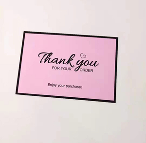 Chất Lượng Cao Biểu Tượng Tùy Chỉnh Sang Trọng Màu Hồng Sau Khi Bán Hàng Đơn Đặt Hàng Cảm Ơn Bạn Thẻ Với Khung Màu Đen & Trái Tim <span class=keywords><strong>In</strong></span> Cho Doanh Nghiệp Nhỏ - Product Image 1