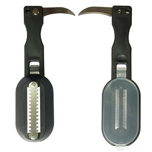 Vente en gros H596 Outils de cuisine multifonctionnels pour la maison, grattoir à écailles de poisson de couleur unie, lame en acier inoxydable PP, brosse pour enlever les écailles - Product Image 2