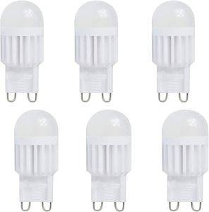 SHENPU 6 Pack <span class=keywords><strong>G9</strong></span> LED Light 3W Lámparas de araña 30W Bombilla halógena Equivalente Blanco cálido 3000K <span class=keywords><strong>G9</strong></span> Bi Pin Base Bombillas - Product Image 1