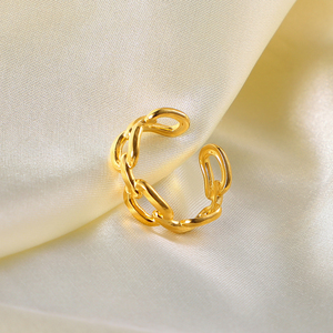 Anillos Abiertos de Cadena con Hebilla Cuadrada de Acero Inoxidable, Joyería Sencilla para Mujer, Regalo para Fiesta - Product Image 4