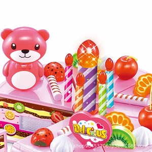 Simulation Birthday Cake Toy Pretend <b>Play</b> Food Dessert Sets Kids Cutting Birthday Cake Toy <b>Kitchen</b> Food Toys With Candle - Product Image 4