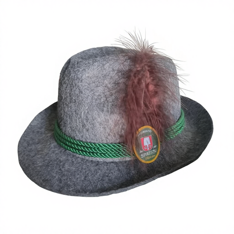 German Oktoberfest Green Grey Non-woven Fabric Shaped Sauna Felt Hat Cap
