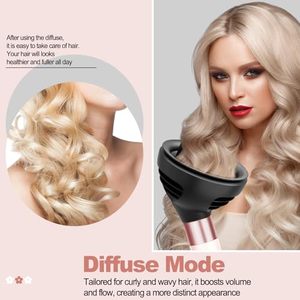 Đen pre-styling máy sấy tập tin đính kèm sóng Curl khuếch tán cho nhựa điện tăng cường Curl định nghĩa-Thiết bị nhà bộ phận - Product Image 6