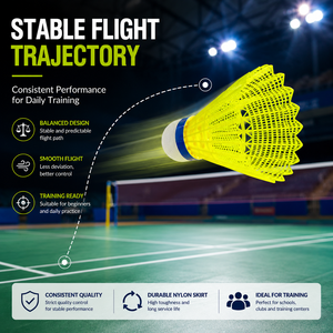 Professional Nylon Shuttle <strong>Badminton</strong> 3pcs Tube - Extra Durable Synthetic Shuttlecocks with Real Cork Base for Intensive Play - Product Image 2