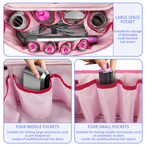Hair Curler Accessories Bag 13.39in x 7.09in x 6.30in Oxford Travel Storage Case Rectangular Minimalist Design - Product Image 5