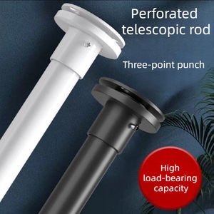 New Design <b>Matte</b> <b>Black</b> <b>Curtain</b> Extension Rod <b>Pole</b> Non-slip No Rust Bathroom No Drill Telescopic Shower <b>Curtain</b> Rod Sets - Product Image 3