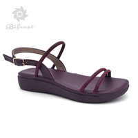 Sandales à plateforme pour femmes, EVA 5 mm, cuir PU, semelle épaisse, tongs d'été pour la plage