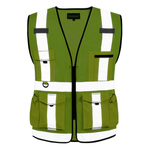 ملابس مخصصة عالية الجودة بالجملة ملابس عمال عاكسة سترة سلامة البناء مع جيوب للرجال - Product Image 2