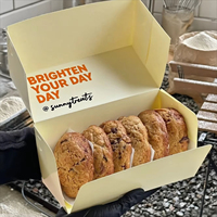 Boîte à gâteaux, donuts et biscuits personnalisée en carton mat pliable, matériaux recyclés, gaufrage