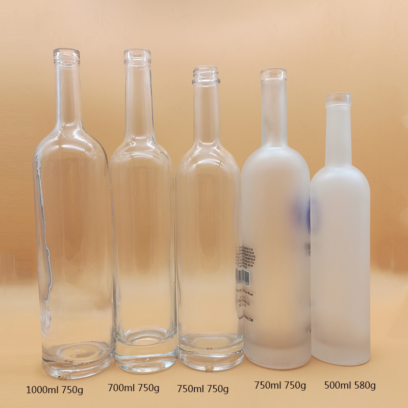 Design classique en verre Givré bouteilles de jus 350ml boisson bouteille en verre prix concurrentiel