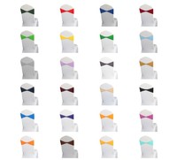 Spandex Stretch Chaise Ceintures Arcs Élastique Couverture De Chaise Bandes Cravates Sans Boucle pour Réception De Mariage Banquet Événement