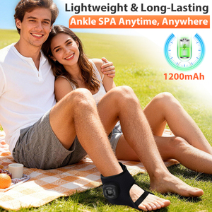 <span class=keywords><strong>Ceinture</strong></span> <span class=keywords><strong>de</strong></span> massage chauffante électrique sans fil à pression d'air vibrante pour cheville, rechargeable par USB, avec compression chaude pour les pieds - Product Image 6