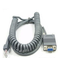 DB9 hembra a RJ50 RJ45 resorte en espiral RS232 para símbolo LS2208 DS3578 DS9208 DS2208 LS4208 LS4478 DS9208 5V RS232 longitud del Cable 3M