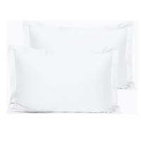 Taies d'oreiller standard en coton, housses de coussin en coton 20x26, lot de 2 taies d'oreiller Oxford super douces et respirantes 20x26 pouces, blanches