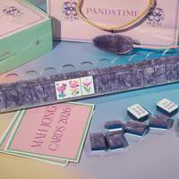 Mahjong Gaya Mewah 160 Ubin Berukir dengan Aksesoris dan Penggeser Mahjong Amerika untuk Kesenangan Pesta Keluarga Tradisional Sekarang