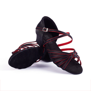 BX6001 Venta al por Mayor de Fábrica, Sandalias de Baile Latino con Punta Abierta para Mujer, Tacones de Satén Profesionales para Salsa, <span class=keywords><strong>Bachata</strong></span>, <span class=keywords><strong>Tango</strong></span> y Vals - Product Image 4