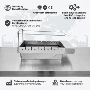 <span class=keywords><strong>Grill</strong></span> électrique rotatif à faible production de <span class=keywords><strong>fumée</strong></span>, à chaîne, encastrable, commercial, avec écran tactile, en acier inoxydable, télécommande - Product Image 1