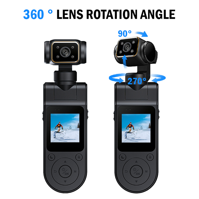 Custom Factory Portable Handheld Sport Camera Rotatable HD Night Vision Live Vlog Recorder Bike Pocket Camcorder Vlogging Camera